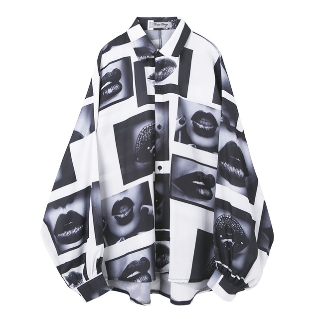 お届けまで15日以内 長袖 シャツ 柄 メンズ モード おしゃれ ビックシルエット Tieera08 ティエラ