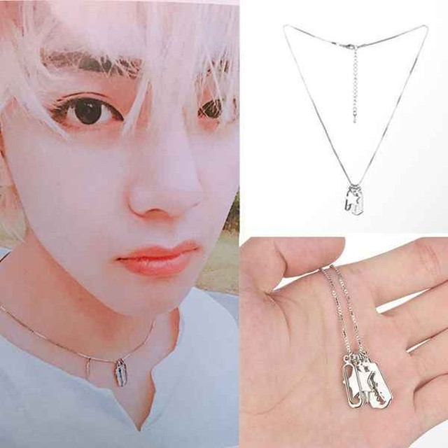 Bts V キムテヒョン 着用モデル シルバーネックレス メンズネックレス ユニセックス 日本未入荷アクセサリー Leadhope