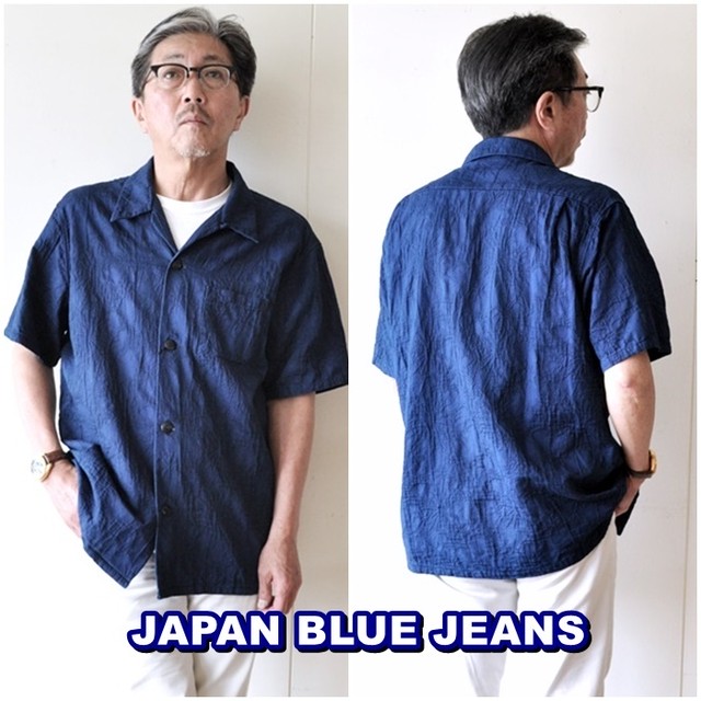 Japanblue ｊａｐａｎｂｌｕｅｊｅａｎｓ ジャパンブルージーンズ 半袖シャツ J オープンカラーシャツ インディゴ Bluelineshop