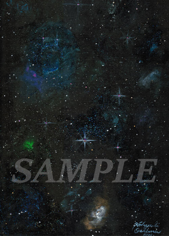 オリジナル絵画 アクリル画 Space Paint 01 デジタルデータ イラスト素材 宇宙 星 星雲 絵画 アート Nobuyuki Oshima