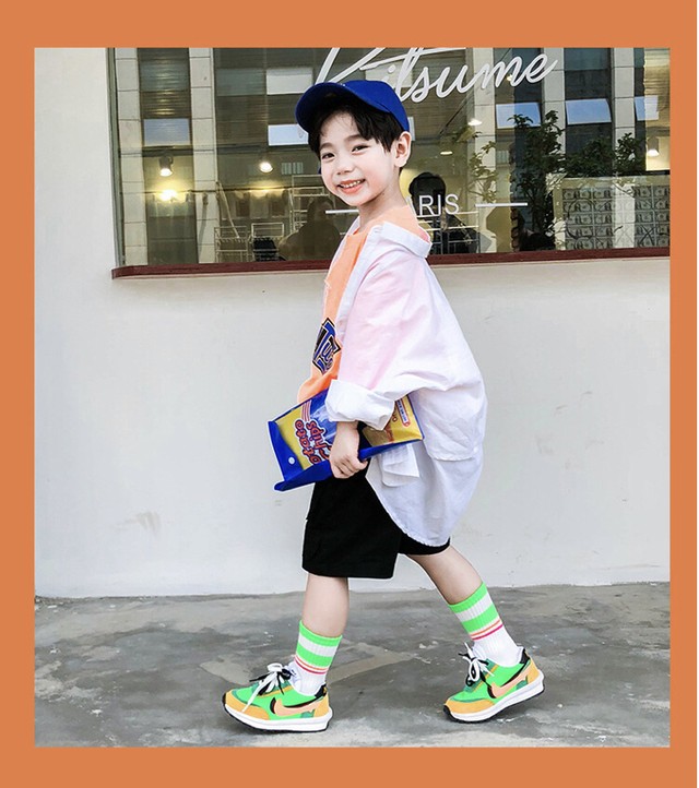 目立つ 蛍光カラーラインキッズソックス 靴下 派手 ハデ はで 子ども 子供 インポート子ども服 Hikari