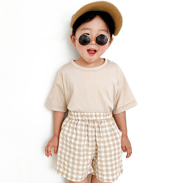 子供服 ハーフパンツ キッズ ギンガムチェック クマ 刺繍 ズボン 男の子 夏物 半ズボン 春物 かわいい 5061 Humming K