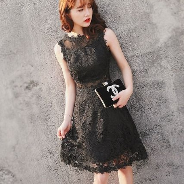 大人セクシー 黒パーティードレス タイト 結婚式 キャバ 二次会 Bianka