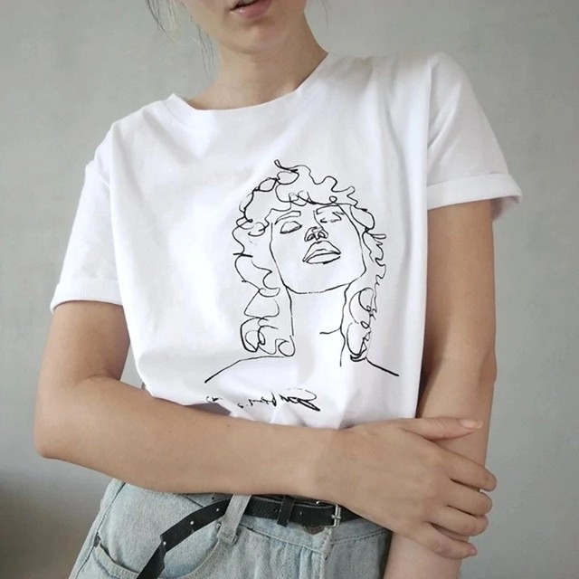 韓国ファッション 手書き イラスト オシャレ Tシャツ Viviana ヴィヴィアナ