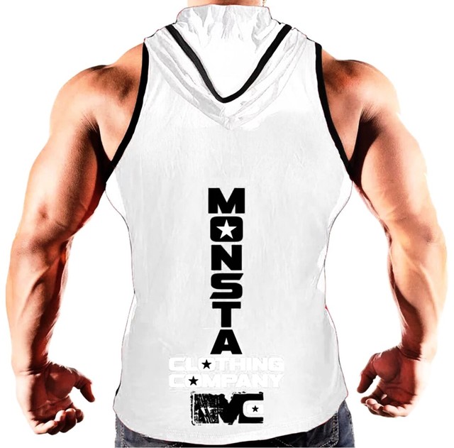 Monsta ノースリーブ パーカー 筋トレ スポーツ ウェア メンズ Gym ゴールドジム カネキン ボディビル トレーニング Tank Top 運動 タンクトップ 男性 スリーブレス フーディ Hoodie Mmmc