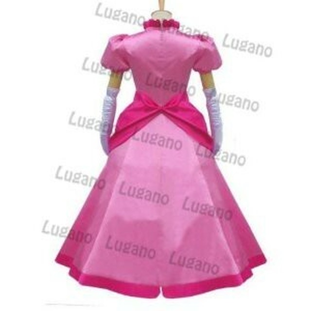 K925 Super Mario ピーチ姫 コスプレ衣装 ウイッグ 風 コスプレ衣装 Cosplay コスチューム ハロウィン イベント ルガーノショップ