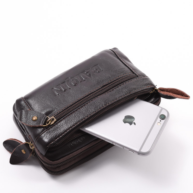 ウエストバッグ メンズ バッグ ファッション ポーチ レザー コインケース 財布 ウエストポーチ スマホ Iphone ブラウン Mcshop