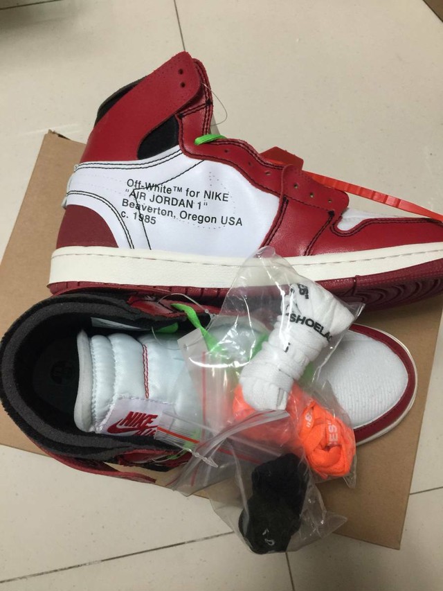 中古品 赤 オフホワイト ナイキジョーダン1 スニーカー Off White Air Jordan 1 Love Fashion Shop