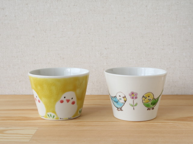 白文鳥さんとインコさん そばちょこ