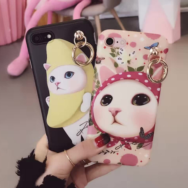かぶりもの 猫 キャット Iphone シェル型 ケース ピンク ブラック ユニーク かわいい バナナ スカーフ Iphone 6 6s 6plus 6splus 7 7plus Ks075 Loverytrading
