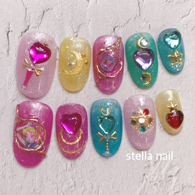 ネイルチップ セーラームーン 量産型ネイル ネイルチップ Stella Nail