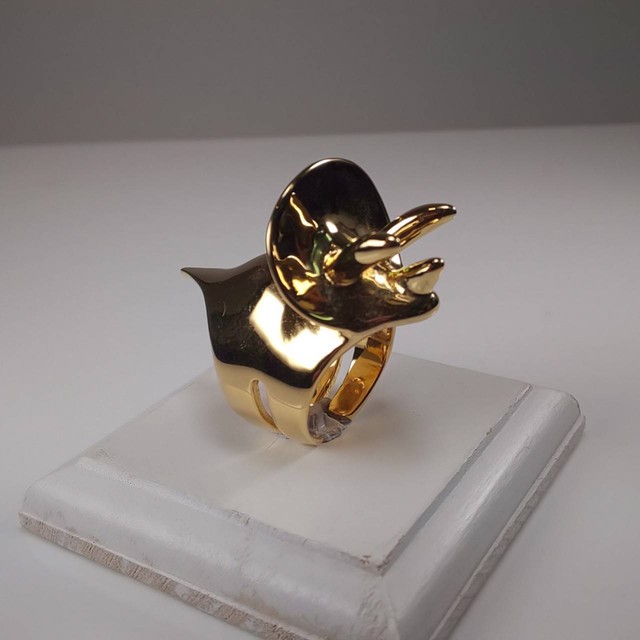 トリケラトプス リング 真鍮18ｋｺｰﾃｨﾝｸﾞ Noesis