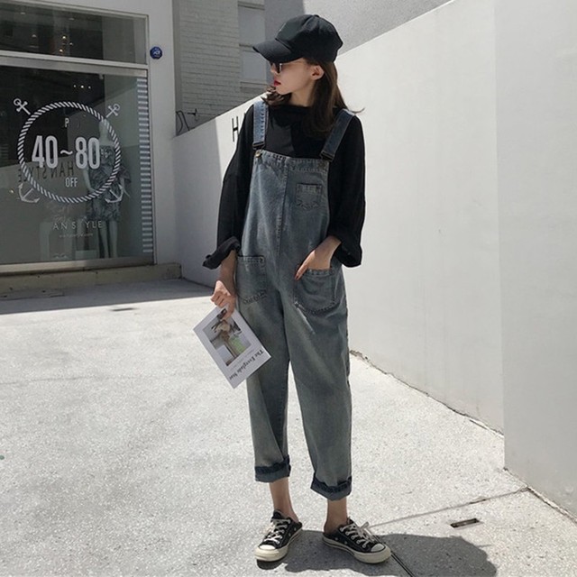 サロペット パンツ サロペットパンツ デニム サロペット オールインワン つなぎ デニム レディース サロペットデニム カジュアル 春 韓国 ストリート 1058 Idear