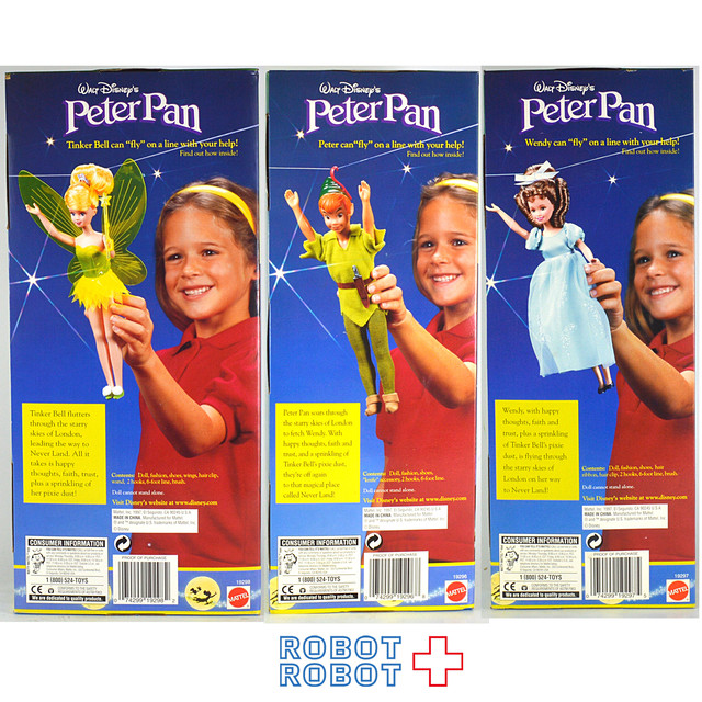 マテル ピーターパン ドール 3体セット ピーター ウェンディ ティンカーベル Robotrobot