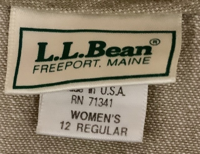 Llbean エルエルビーン 80s 80年代 Vintage ヴィンテージ カーキ ベージュ 無地 ベーシック 袖なし ロング マキシ ワンピース 古着 Club723 N45 Club723