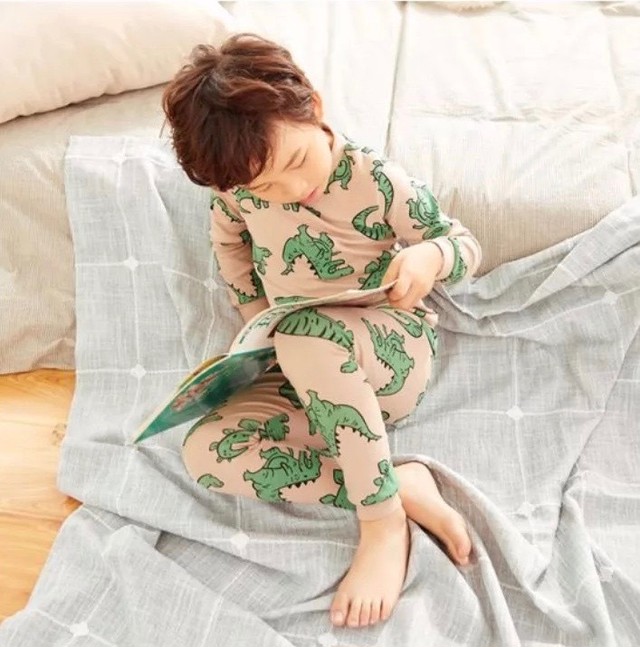 韓国子供服 恐竜柄 上下セット セットアップ パジャマ Triadi