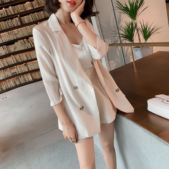 セットアップ レディース 春夏 ツーピース スーツセットアップ テーラードカラー ショートパンツ マスキュリンスタイル フェミニン 大人カジュアル レイヤード Uki Uki