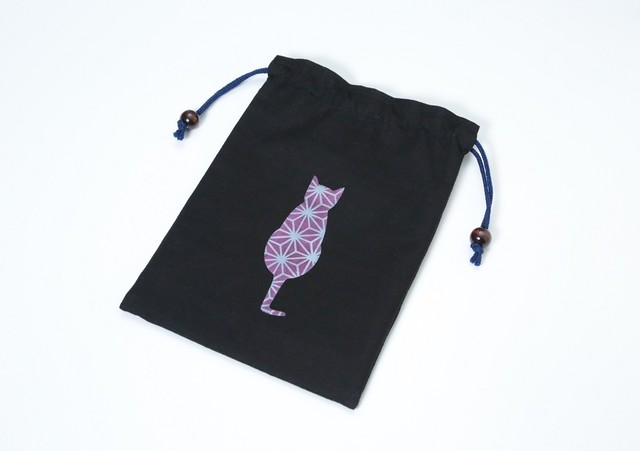 尾曲がり猫神社オリジナル 御朱印帳袋 A 黒色 長崎尾曲がり猫神社