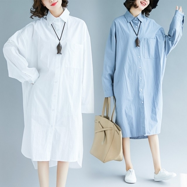 シャツワンピース ロング丈 シャツワンピース 大きいサイズ ロングワンピース シャツワンピ ロングワンピ 秋冬新作 ゆったり ぽっちゃり シャツワンピース ロング丈 シャツワンピース 大きいサイズ Leaflower 001 リーフラワー レディースファッション専門店