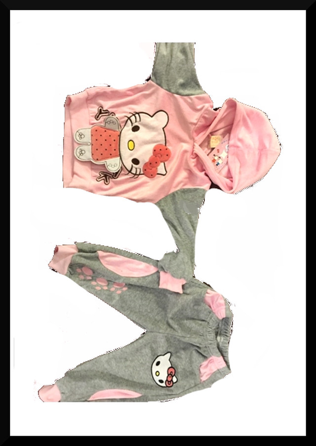 ベビー 赤ちゃん用 長袖 上下ジャージ プルオーバー ベロア キティちゃん ピンク グレー 安い 可愛い 子供服 ネットショップ Ednd