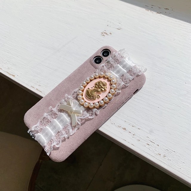 お取り寄せ商品 スマホケース Iphoneケース アンティーク フリル お洒落 レトロ ロリィタ 原宿パール Candy Melts