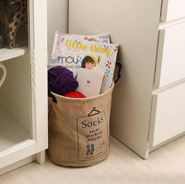 Xgab 010upk3 洗濯物入れ Socks ソックス ランドリーボックス コットン リネン 折り畳み式 バッグ かご Gabb Lallea