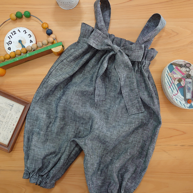 リボン結びのロンパース 型紙 90 100 ステラ洋裁店