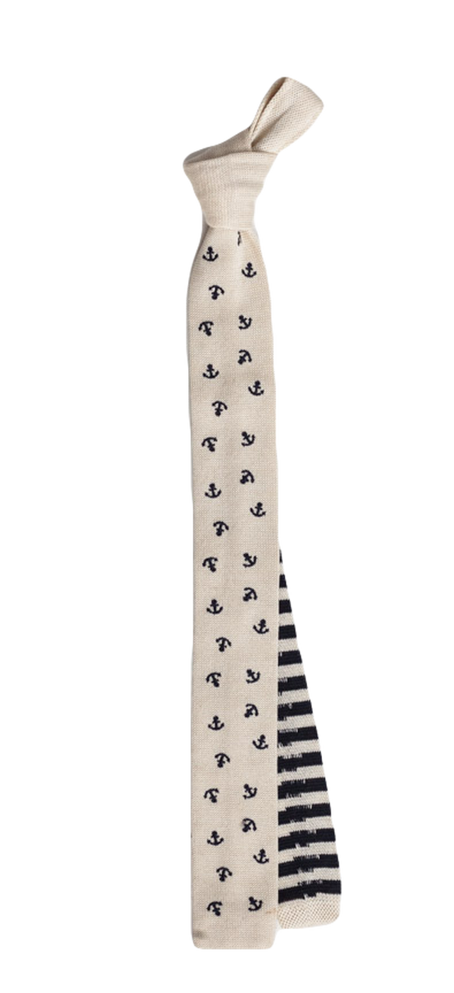 アンカー ボーダー ニットタイ Culver Nautical Anchors Knit Tie Ivy Prepster