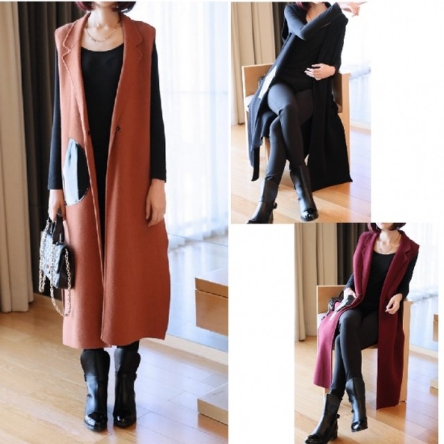 ニットベスト レディース 前開き ロング 冬 ニットカーディガン レディース 秋 秋冬 アウター 30代 40代 ロング ベスト 大きいサイズ 通勤 前開き エレガント Hr396 Raxia ラクシア