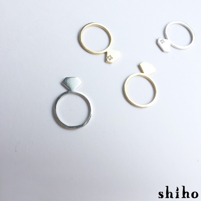 宝石のシルエットをかたどったリング Silhouette Ring Sv 石なし Shiho Webshop
