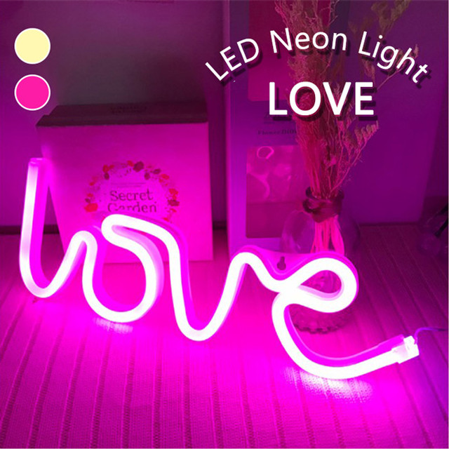 Ledネオンライト ライト ネオンライト インテリアライト Love Iove Led ピンク クリームイエロー アメリカン雑貨 パーティー イベント 雑貨 可愛い お洒落 デコレーション おすすめ Kiryo215