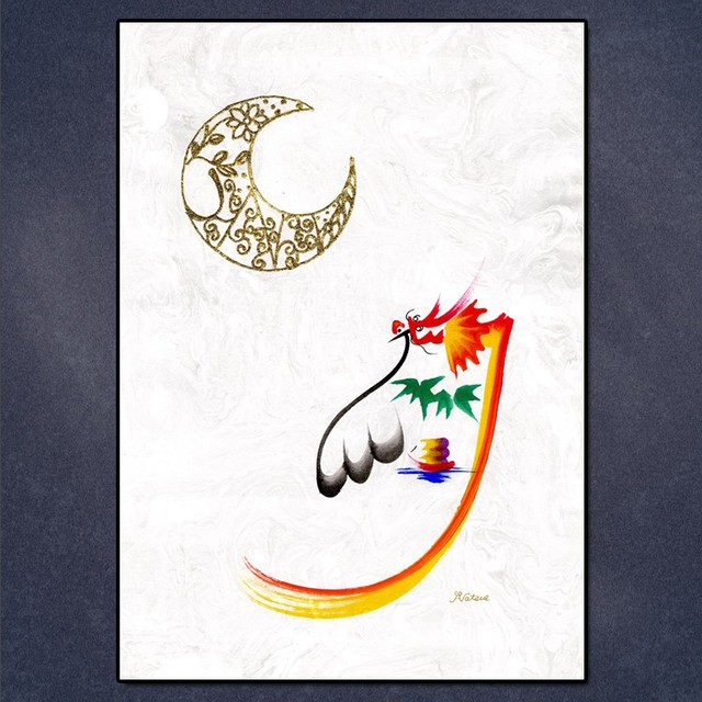 【原画】月(額付き)