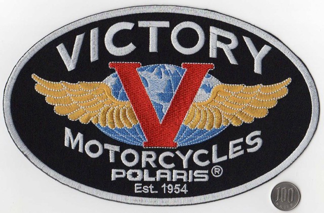 刺繍ワッペン Victory Motorcycle ビクトリーモーターサイクル 特大サイズ 刺繡ワッペン工房