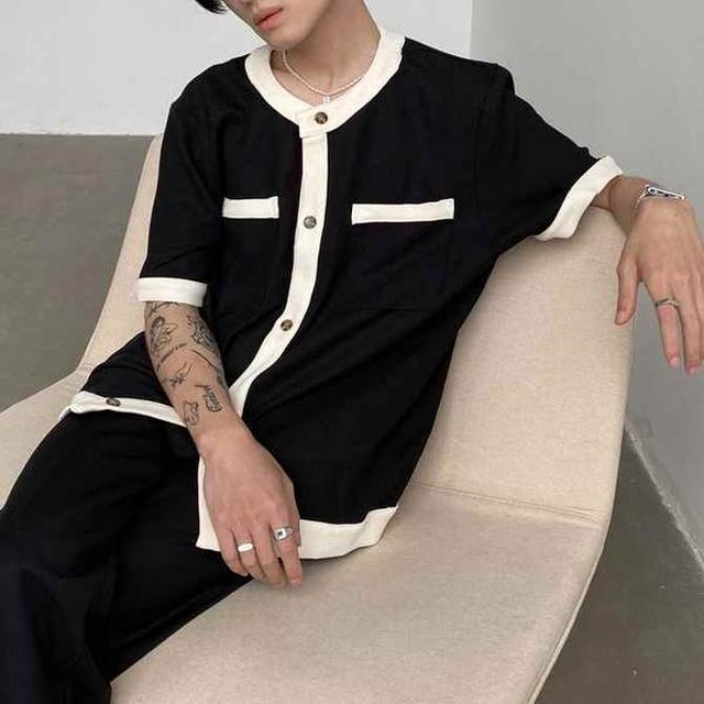 モードコリアンノーカラーシャツ 韓国メンズモードファッション 韓国メンズファッション通販サイト Modefreak モードフリーク