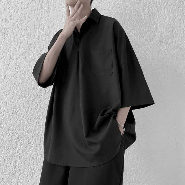メンズ シャツ 半袖 ゆったり 病み可愛い ゆったり かっこいい モード系 カジュアル 韓国 オルチャン 原宿系 10代 代 Dressyな ファッション モード ゴスロリのお店 Ladies Fashion Seasonz