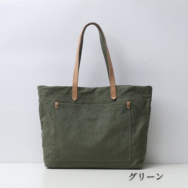 21新作 キャンバス 牛革 2way 肩がけ ショルダー 横長トートバッグ レディース Bag House