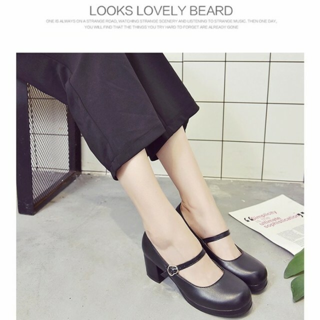 レディース パンプス 黒 ロリータ 歩きやすい ストラップ 白 ヒール かわいい おしゃれ Lolita ロリータファッション ブラック ホワイト コスプレ 靴 Lady Oliver