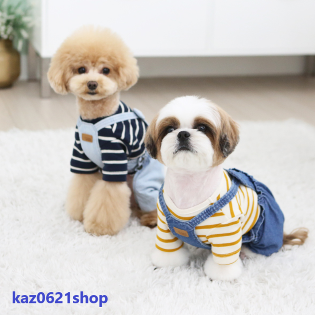 犬用 デニム ブルー オーバーオール 洋服 つなぎ パンツ 伸縮性 かぼちゃパンツ Sukijinjin