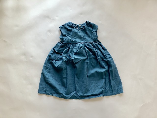 即納 マリンブルーワンピース 女の子 夏 無地 Anotherbaby