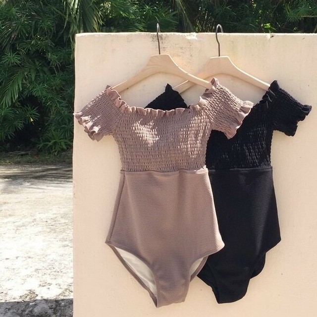 水着 ワンピース水着 オフショルダー ビーチ プール オフショル水着 California Express