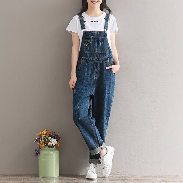 デニム サロペット オシャレ オーバーオール レディース オールインワン ミドル丈 デニムパンツ 送料無料 デニムつりズボン S 2xl お出かけ デート Ys0874 Fashion Mille