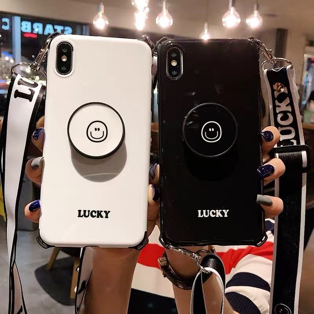 スマイル ネックストラップ Iphoneケース スマホケース アイフォンケース 7 8 X Xs Xr 人気 韓国 流行り かわいい Ashop Iphoneケース アクセサリー ファッション