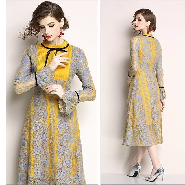 クラシカルワンピース パーティードレス 大人カジュアルワンピース レースデザイン Next Feeling レディースアパレル専門店 ワンピース ドレス アウター インナー