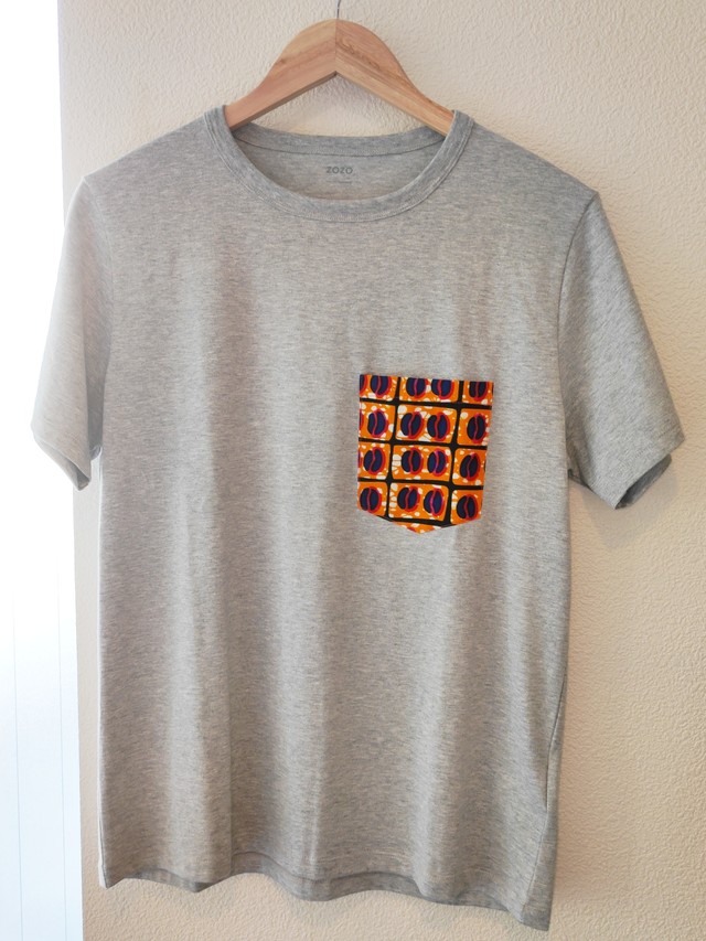 アフリカンファブリックポケットTシャツ