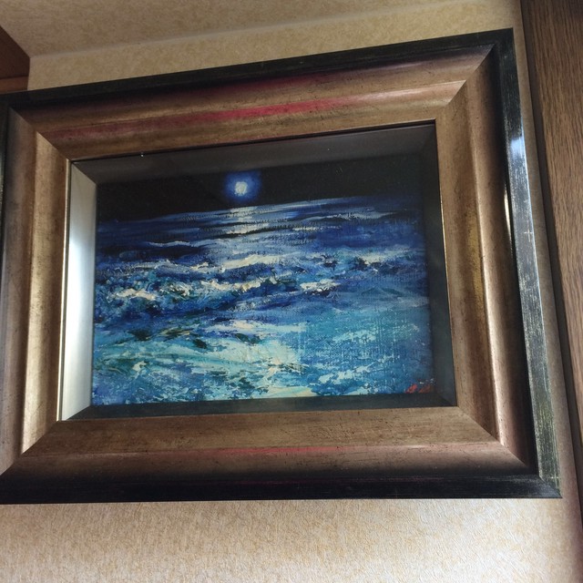 夜の海 油絵 Art Misu Etsuki Atelier風の通 三須絵月