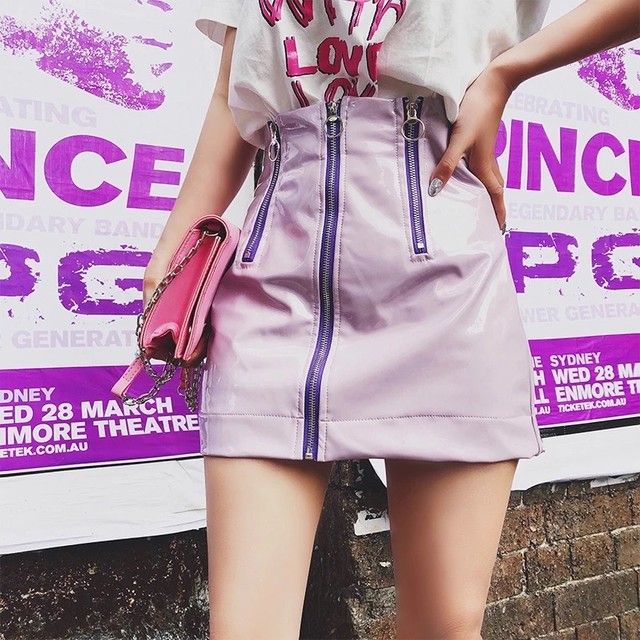 【即納】enamel zipper ring skirt