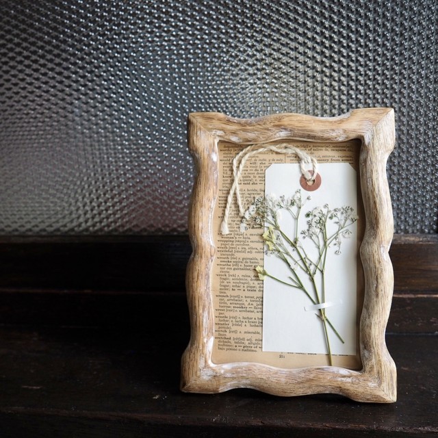 ドライフラワー 押し花アート フォトフレーム かすみ草 Loco Garden