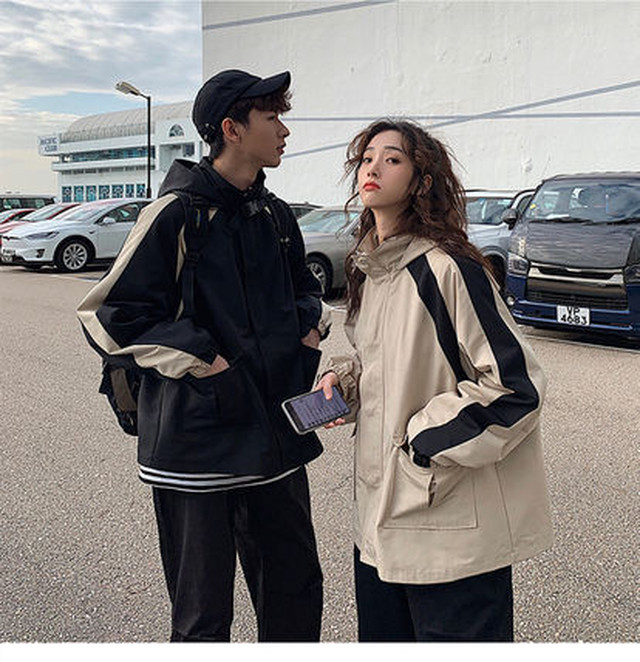 韓国メンズファッション マウンテンパーカー ジャケット フード付きジャケット カジュアル 2色展開 カップルコーデ おそろコーデ 秋冬ファッション 送料無料 韓国メンズ服 流行プチプラ韓国メンズファッション新作通販 Buy The World