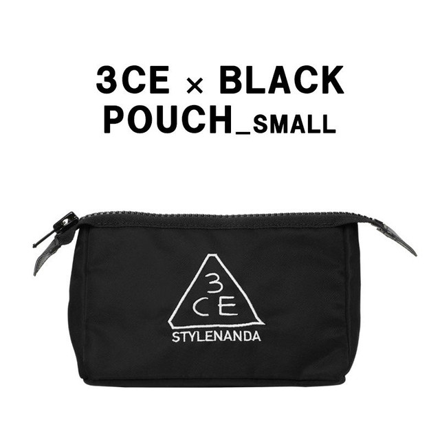 3ce ポーチ S ブラック Black 3ce Pouch Small 韓国コスメ スタイルナンダ Stylenanda スモール メイク ポーチ 化粧ポーチ オルチャン Allure