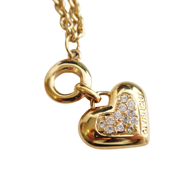 Only One Vintage Accessory Givenchy Paris ラインストーンハート ネックレス Annvintage